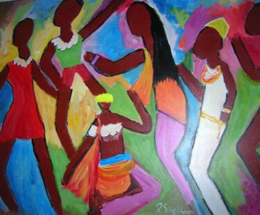 Painting titled "As cores do Carnaval" by Rosangela Scheithauer, Original Artwork, Oil