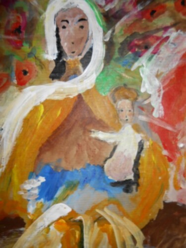 Painting titled "Madonna and Child" by Rosangela Scheithauer, Original Artwork