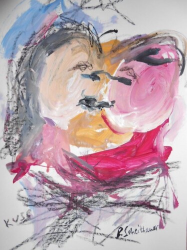 Painting titled "Kuss  /  Kiss" by Rosangela Scheithauer, Original Artwork