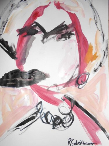 Painting titled "Lady in white" by Rosangela Scheithauer, Original Artwork