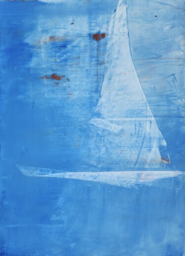 Malerei mit dem Titel "CALM OCEAN" von Rosangela Rodrigues, Original-Kunstwerk, Acryl