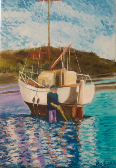 Painting titled ""Pieds marins"" by Rosann, Original Artwork, Oil