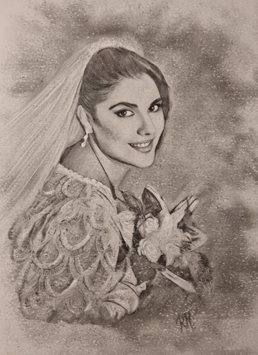 Dibujo titulada "Delfina" por Rosanna Moniaci, Obra de arte original, Lápiz