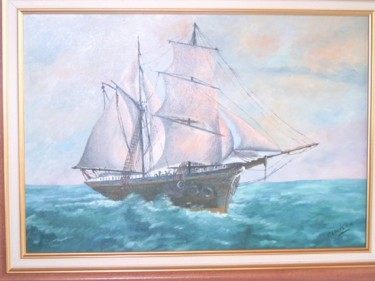 Painting titled "Voilier en mer" by Claeys, Original Artwork