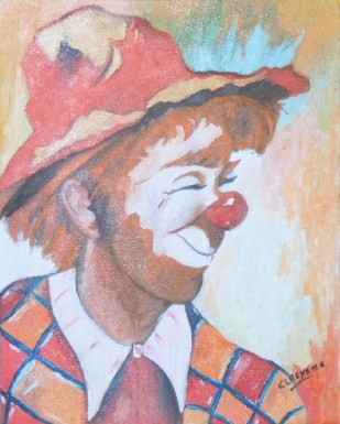 Peinture intitulée "Clown" par Claeys, Œuvre d'art originale