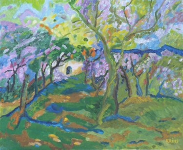 Malerei mit dem Titel "casa-en-el-campo-ol…" von Rosa Maria Rins Dirichx, Original-Kunstwerk, Öl