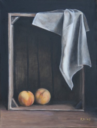 Malerei mit dem Titel "cajon-de-frutas-ole…" von Rosa Maria Rins Dirichx, Original-Kunstwerk, Öl