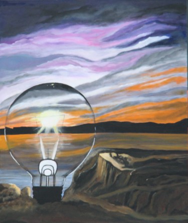 Pintura intitulada "luz-de-amanecer-ole…" por Rosa Maria Rins Dirichx, Obras de arte originais, Óleo