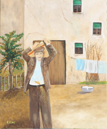 Malerei mit dem Titel "abuelo-en-el-campo-…" von Rosa Maria Rins Dirichx, Original-Kunstwerk, Öl