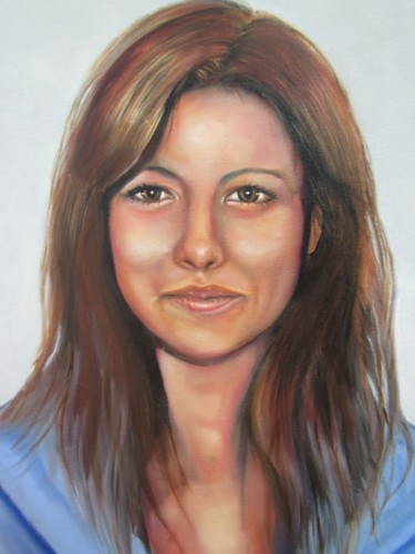 Painting titled "retrato-oleo-65x54.…" by Rosa Maria Rins Dirichx, Original Artwork, Oil