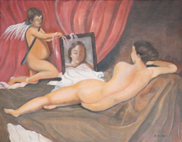 Pintura titulada "la-venus-en-el-espe…" por Rosa Maria Rins Dirichx, Obra de arte original, Oleo