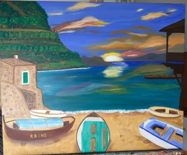 Schilderij getiteld "Mallorca,Puerto Val…" door Rosa Maria Rins Dirichx, Origineel Kunstwerk, Olie