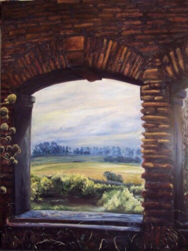 Painting titled "Desde las Ruinas al…" by Rosario De Mattos, Original Artwork, Oil