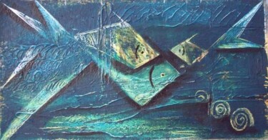 Painting titled "Tramas peces 10" by Rosario De Mattos, Original Artwork, Oil