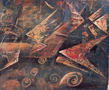 Painting titled "Tramas peces 8" by Rosario De Mattos, Original Artwork