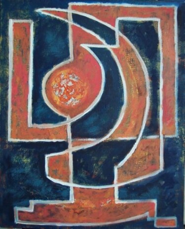 Painting titled "CICLO 7" by Rosario De Mattos, Original Artwork, Oil Mounted on Wood Stretcher frame