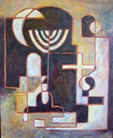 Painting titled "Mundo tolerante" by Rosario De Mattos, Original Artwork, Oil