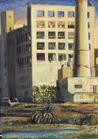 Pintura titulada "Cerro de Montevideo…" por Rosario De Mattos, Obra de arte original, Oleo Montado en Bastidor de camilla de…
