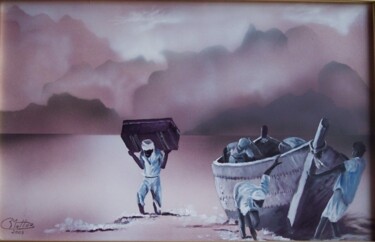 Painting titled "En algún lugar" by Rosario De Mattos, Original Artwork, Acrylic