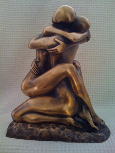 Sculpture intitulée "COUPLE ENLASSE" par Rosario, Œuvre d'art originale