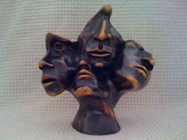 Sculpture intitulée "QUATRE FACES" par Rosario, Œuvre d'art originale