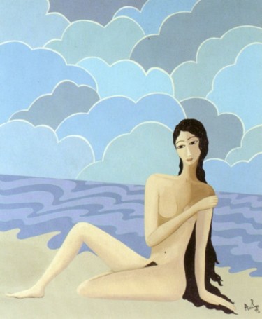Pintura titulada ""Sirena"" por Rosa Maria Maldonado Guerrero "Azul", Obra de arte original, Oleo