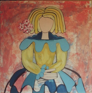 Pintura titulada "Menina" por Rosa Maria Maldonado Guerrero "Azul", Obra de arte original, Oleo