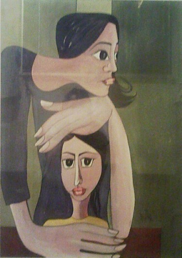 Pintura titulada ""La Madre"" por Rosa Maria Maldonado Guerrero "Azul", Obra de arte original, Oleo