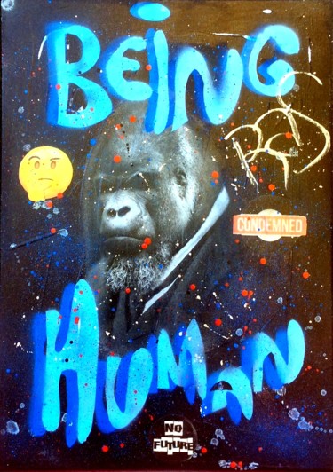 Painting titled "BEING HUMAN" by Rose-Agathe Steiner, Original Artwork, Acrylic