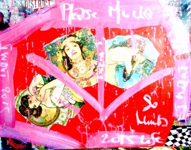 Malerei mit dem Titel "Please Mucha" von Rose-Agathe Steiner, Original-Kunstwerk, Acryl