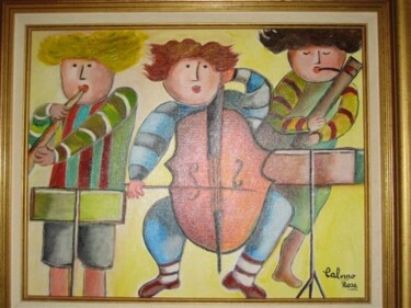Schilderij getiteld "les musiciens" door Rose Calvino, Origineel Kunstwerk