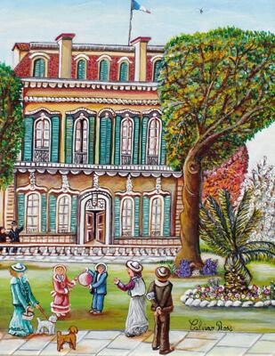 Peinture intitulée "Maison bourgeoise N…" par Rose Calvino, Œuvre d'art originale