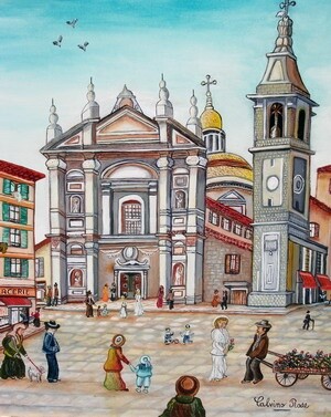 Peinture intitulée "Cathedrale sainte r…" par Rose Calvino, Œuvre d'art originale