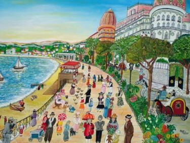 Painting titled "LE NEGRESCO promena…" by Rose Calvino, Original Artwork