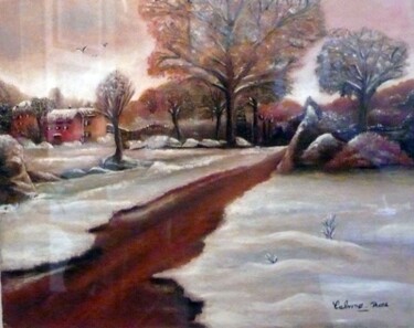 Peinture intitulée "paysage_dautome" par Rose Calvino, Œuvre d'art originale