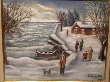 Peinture intitulée "Journée hivernale" par Rose Calvino, Œuvre d'art originale