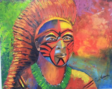 Painting titled "Amazônia I" by Rose Fernandes, Original Artwork, Acrylic