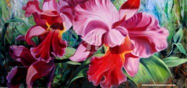 Pintura intitulada "Orquídea" por Rose Fernandes, Obras de arte originais, Óleo