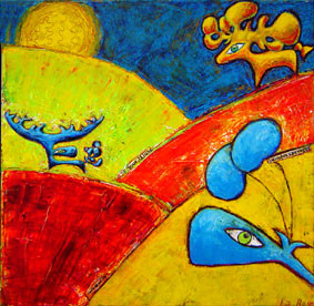 Peinture intitulée "Pensées-sauvages" par Rose Gicquiaud, Œuvre d'art originale
