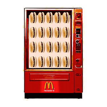 Digitale Kunst getiteld "Hamburger Vending M…" door Rose Marinelli, Origineel Kunstwerk, 2D Digital Work