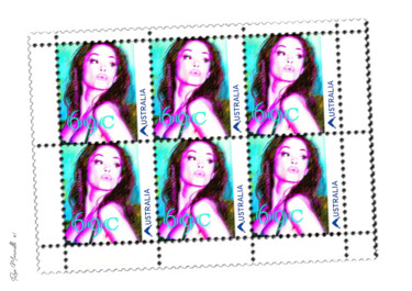Arts numériques intitulée "Rose McGowan Stamp…" par Rose Marinelli, Œuvre d'art originale, Travail numérique 2D