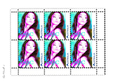 Цифровое искусство под названием "Rose McGowan Stamp…" - Rose Marinelli, Подлинное произведение искусства, 2D Цифровая Работа
