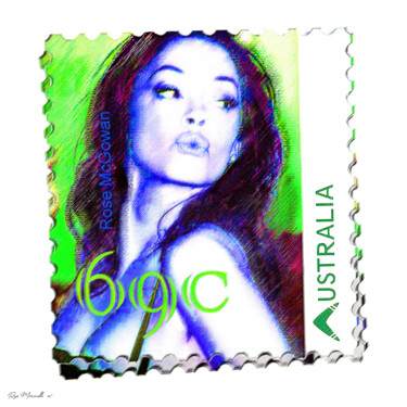 Digitale Kunst getiteld "69 Cent Stamp: A Tr…" door Rose Marinelli, Origineel Kunstwerk, 2D Digital Work