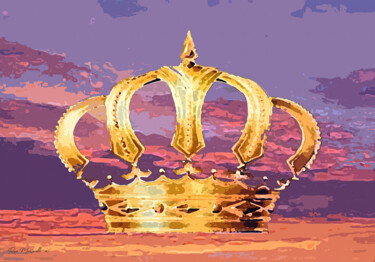 Digitale Kunst mit dem Titel "Sunset King - A Tri…" von Rose Marinelli, Original-Kunstwerk, 2D digitale Arbeit