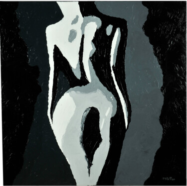 Painting titled "Féminité abstraite" by Rose Mary Vallas, Original Artwork, Acrylic Mounted on Wood Stretcher frame