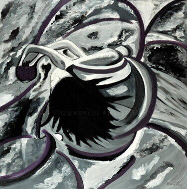 Картина под названием "Moments de tourbill…" - Rose Mary Vallas, Подлинное произведение искусства, Акрил Установлен на Дерев…