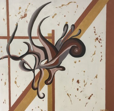 Malerei mit dem Titel "Masque et inconscie…" von Rose Mary Vallas, Original-Kunstwerk, Acryl Auf Keilrahmen aus Holz montiert