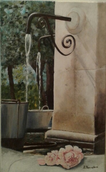 Painting titled "L'eau vive" by Rose Passalboni Giudicelli, Original Artwork, Acrylic