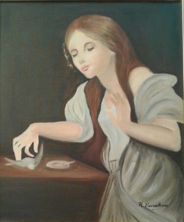Pintura titulada "La jeune fille et l…" por Rose Passalboni Giudicelli, Obra de arte original, Oleo