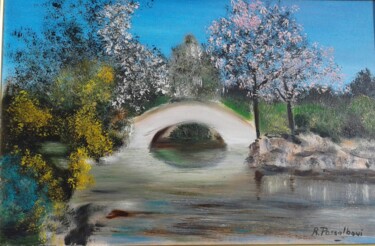 Peinture intitulée "Douceur de printemps" par Rose Passalboni Giudicelli, Œuvre d'art originale, Huile Monté sur Châssis en…